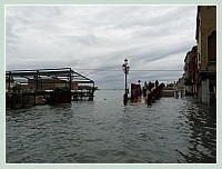 Acqua Alta record du 1er Décembre 2008 à Venise. Les Zattere “sur mer”, dans le Dorsoduro.