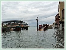 Acqua Alta record du 1er Décembre 2008 à Venise. Les Zattere “sur mer”, dans le Dorsoduro