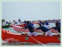 La Régate des 42 Caorline à Venise : la “mer” des concurrents et des bateaux