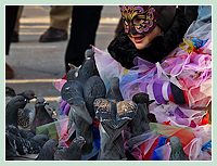 Carnaval de Venise : l'ami des pigeons