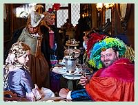 Carnaval de Venise : Henry VIII et ses femmes au café Florian