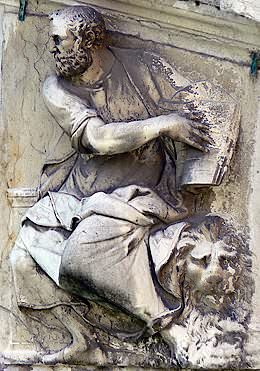 Sculpture du Rialto représentant Saint Marc 
