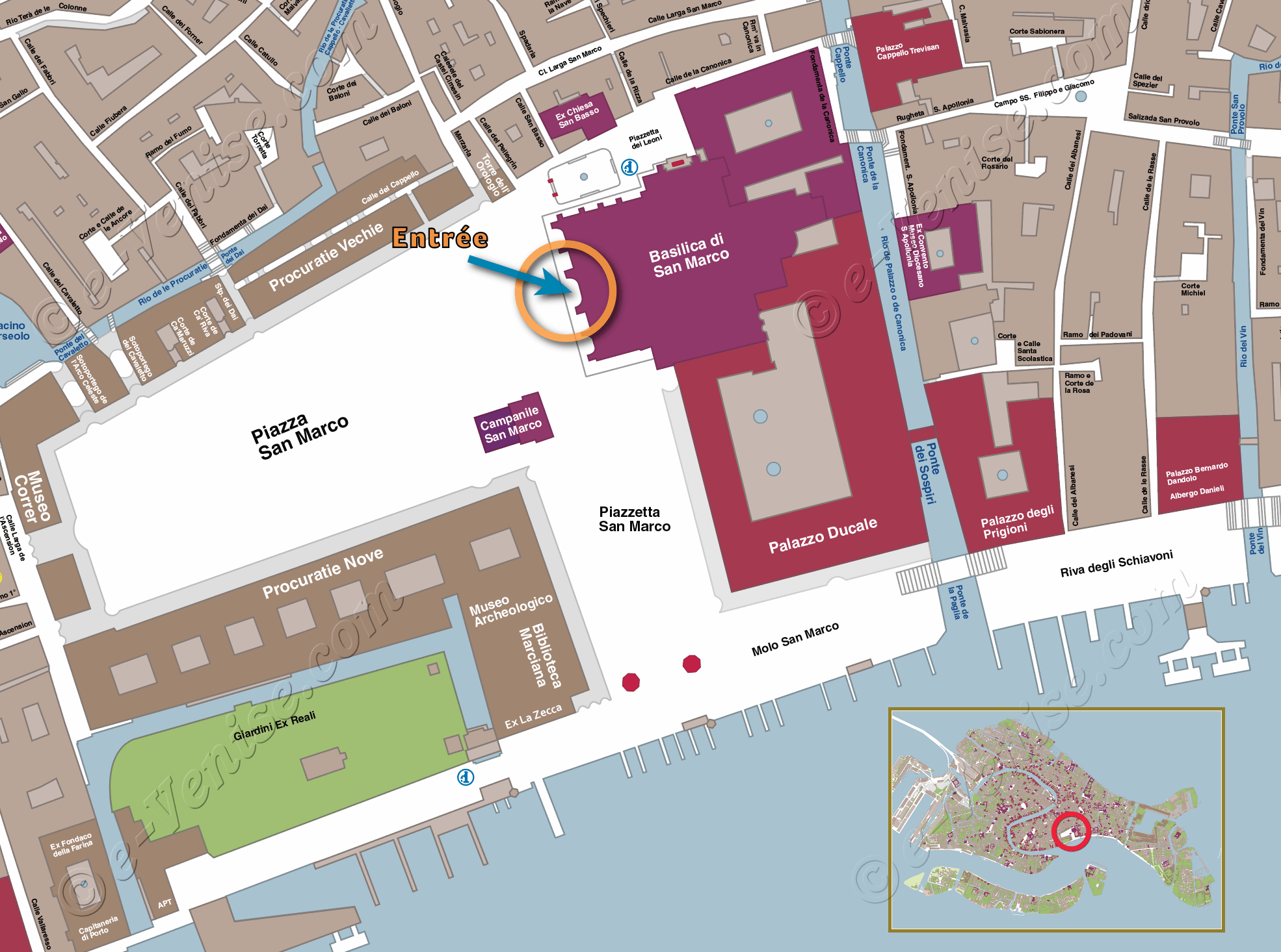 Plan De Situation Et Adresse Basilique Saint Marc A Venise